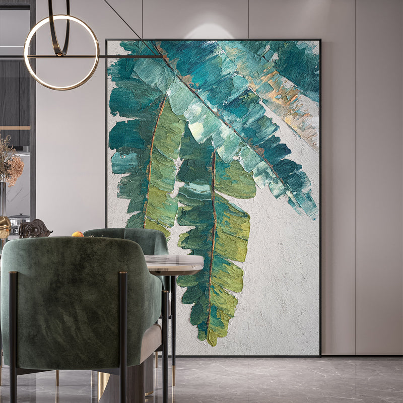 Leaf Minimalist Oil Painting #LMOP0068