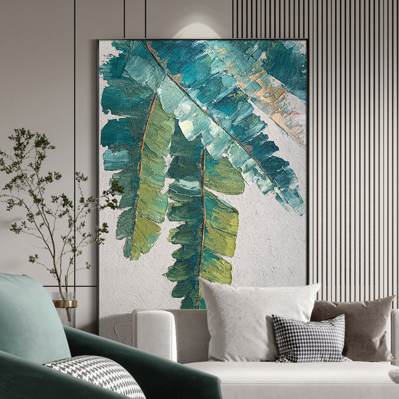 Leaf Minimalist Oil Painting #LMOP0068